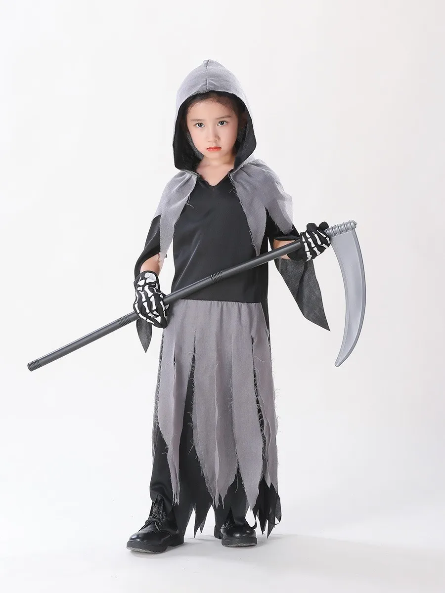 Novo loween crianças mistério terror morte deus traje fantasma festival cosplay monstro par desempenho roupas poliéster
