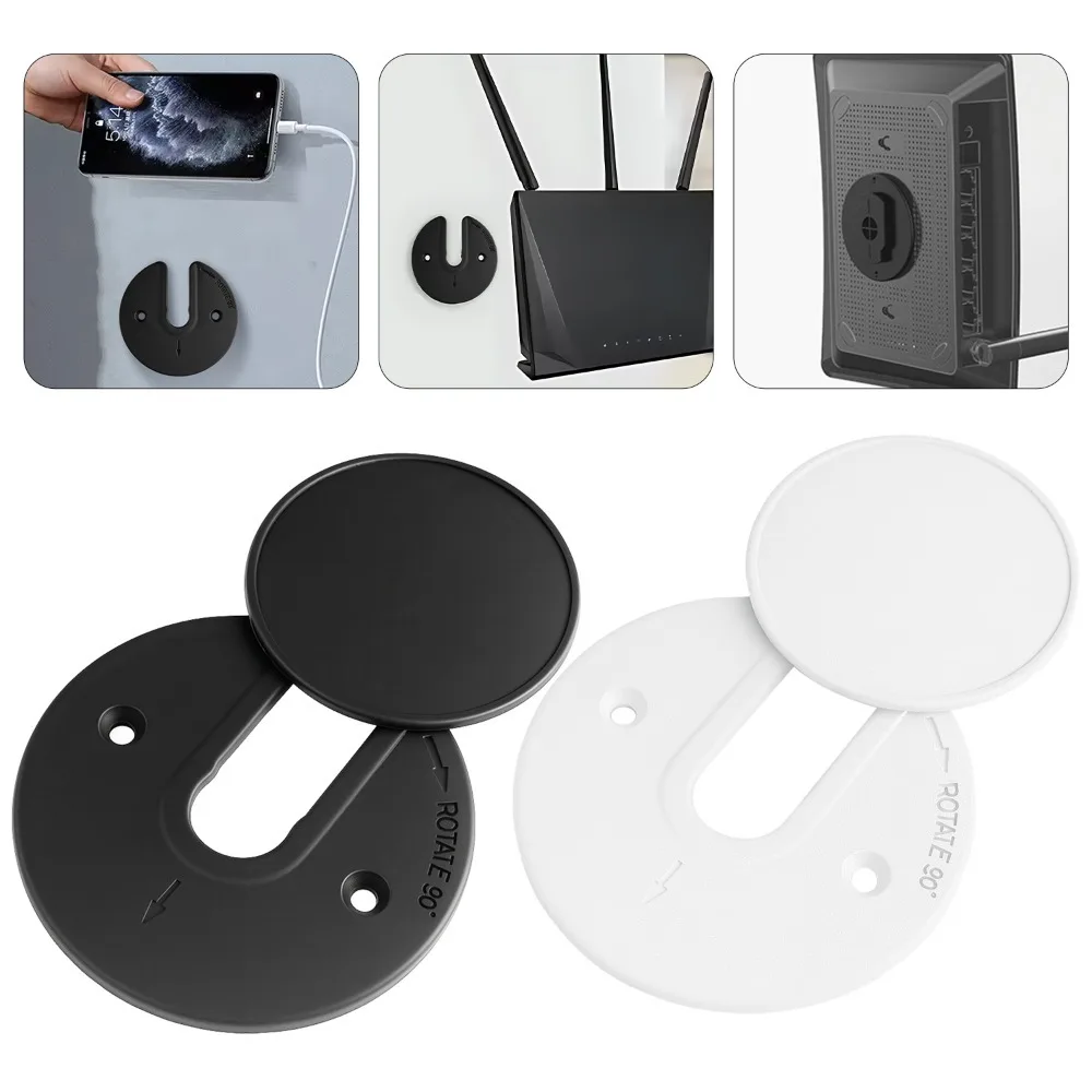 Uniwersalny 90 °   Obrotowy uchwyt ścienny na tablet Regulowany uchwyt na tablet do iPada Mac Mini Telefonów Routerów ze śrubkami i naklejkami — zdjęcie produktu 2