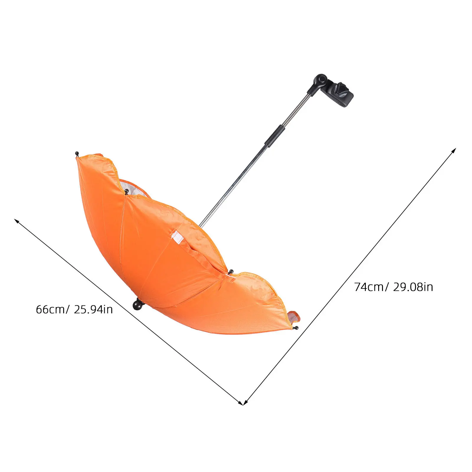 UPF 50 Detachable Stroller Umbrella with Adjustable Clamp for Pram, Wheelchair, Bike, Beach Chair