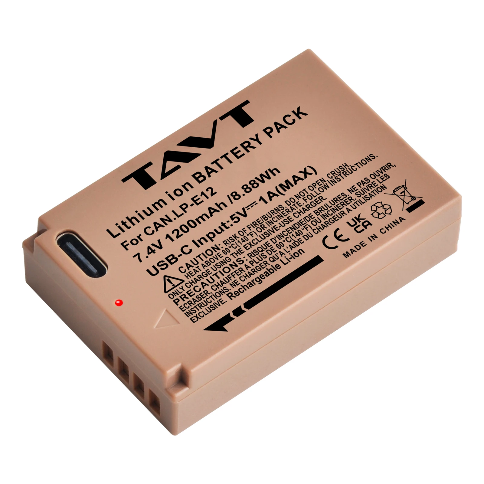 TAVT New LP-E12 LPE12 LP E12 Battery with Type-C Charging Input for Canon SX70 HS Rebel SL1 EOS M M2 M10 M50 M100 100D view 4