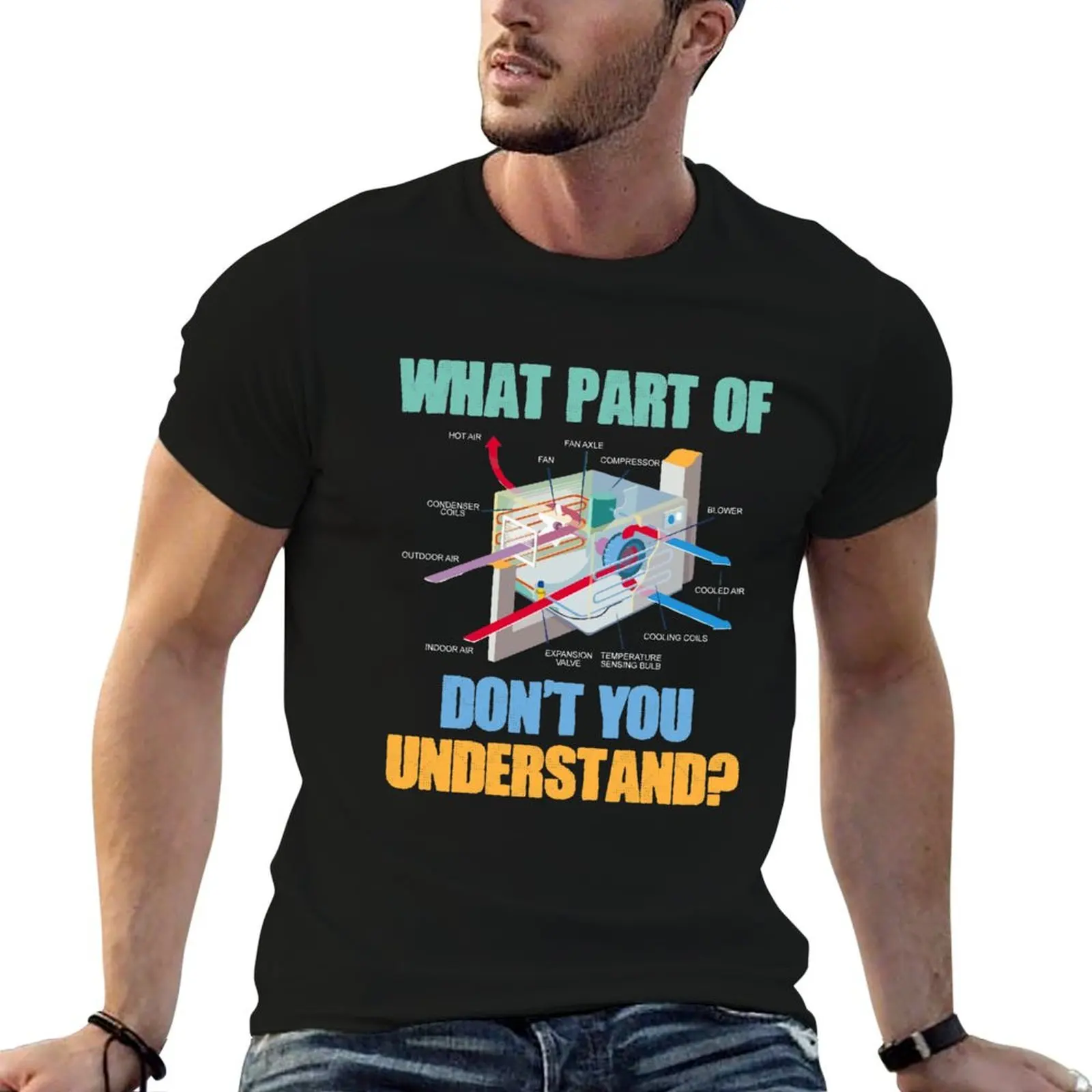 What Part Dont You Understand HVAC Installer T-Shirt plus size clothes cotton graphic tees baggy shirts t shirt men 100℅ cotton