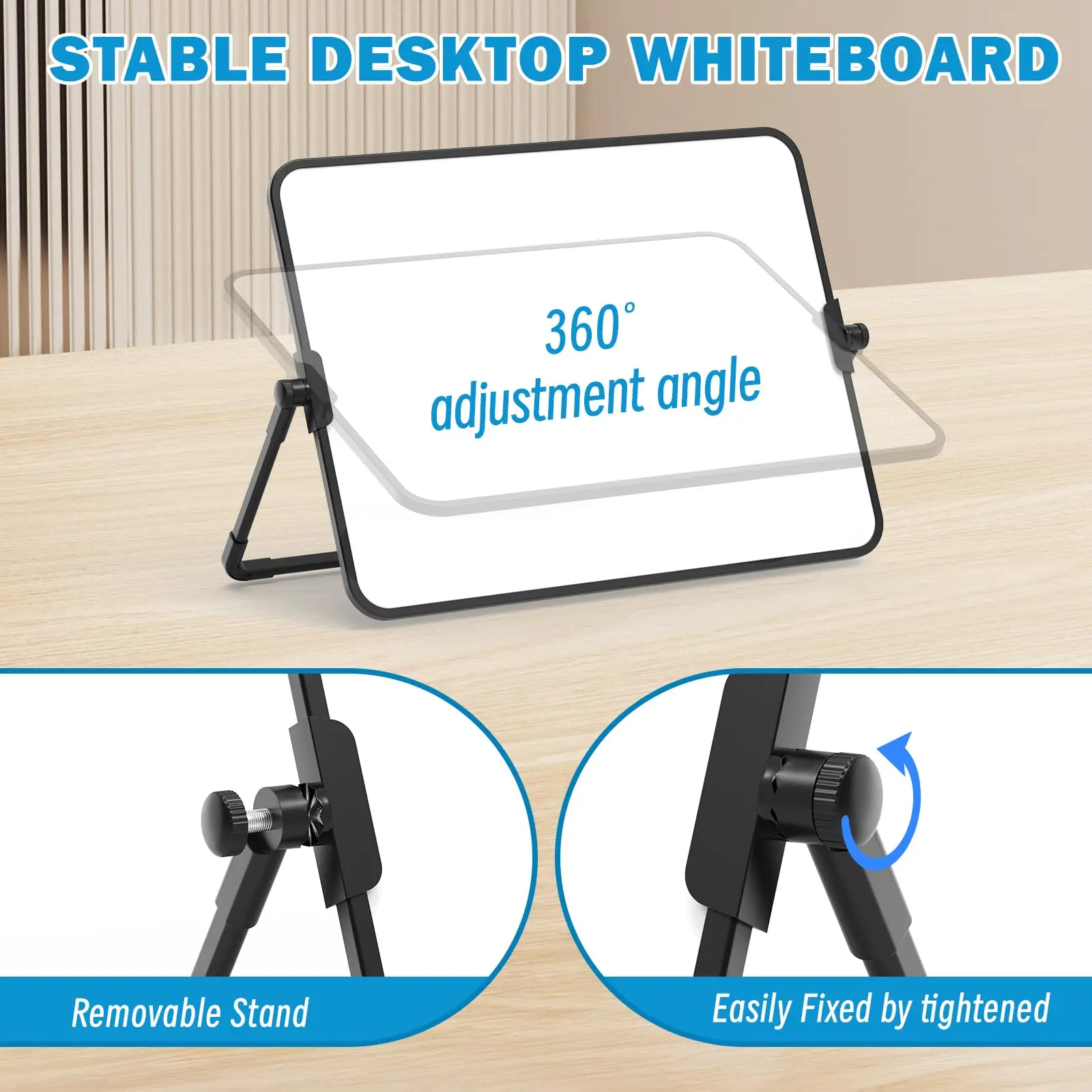 A4 Dubbelzijdig Magnetisch Whiteboard Droog Wissen Draagbare Kalender Office Notitie Berichtstandaard (Zwart) Ezel Schrijftablet Zwart