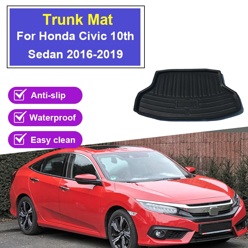 

Car Rear Trunk Mat For Honda Civic 10th Sedan 2016-2019 Luggage Liner Tray Waterproof Tray Floor Pad Space Cover Accessories