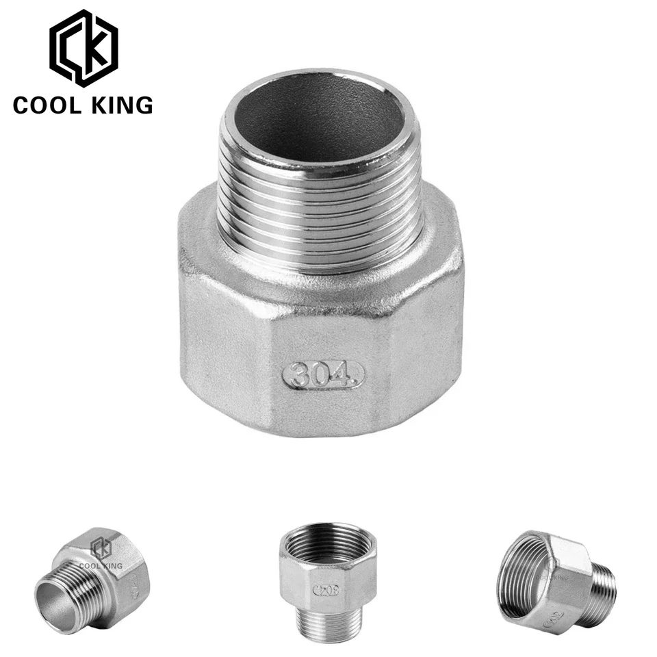 1/8 1/4 1/2 3/4 1 1-1/4 1-1/2 2 inch BSP double female reducer coupling forged stainless steel pipe adapter rated up to 850 kPa