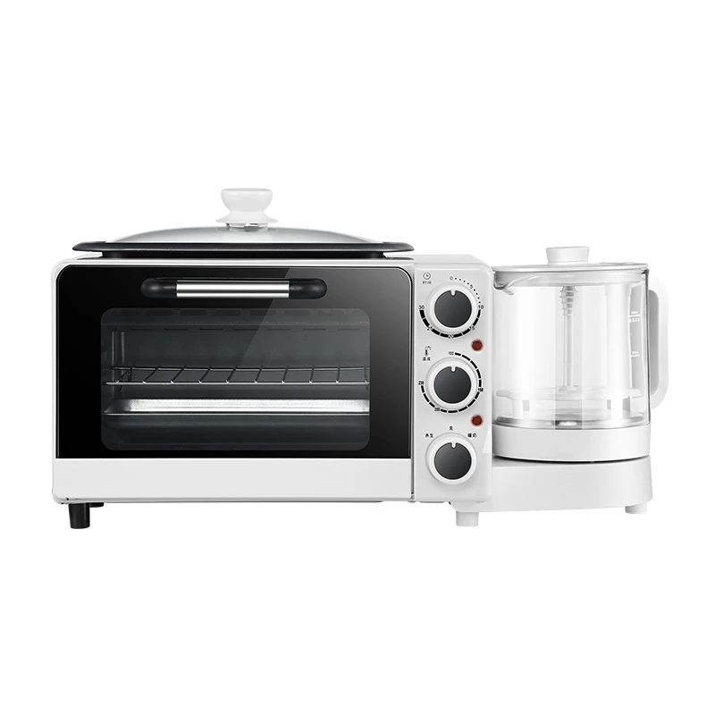 ultifunctional 4 in 1 Breakfast hine 7 L ini Oen Coffee aker Frying Pan Bread Pizza Oen