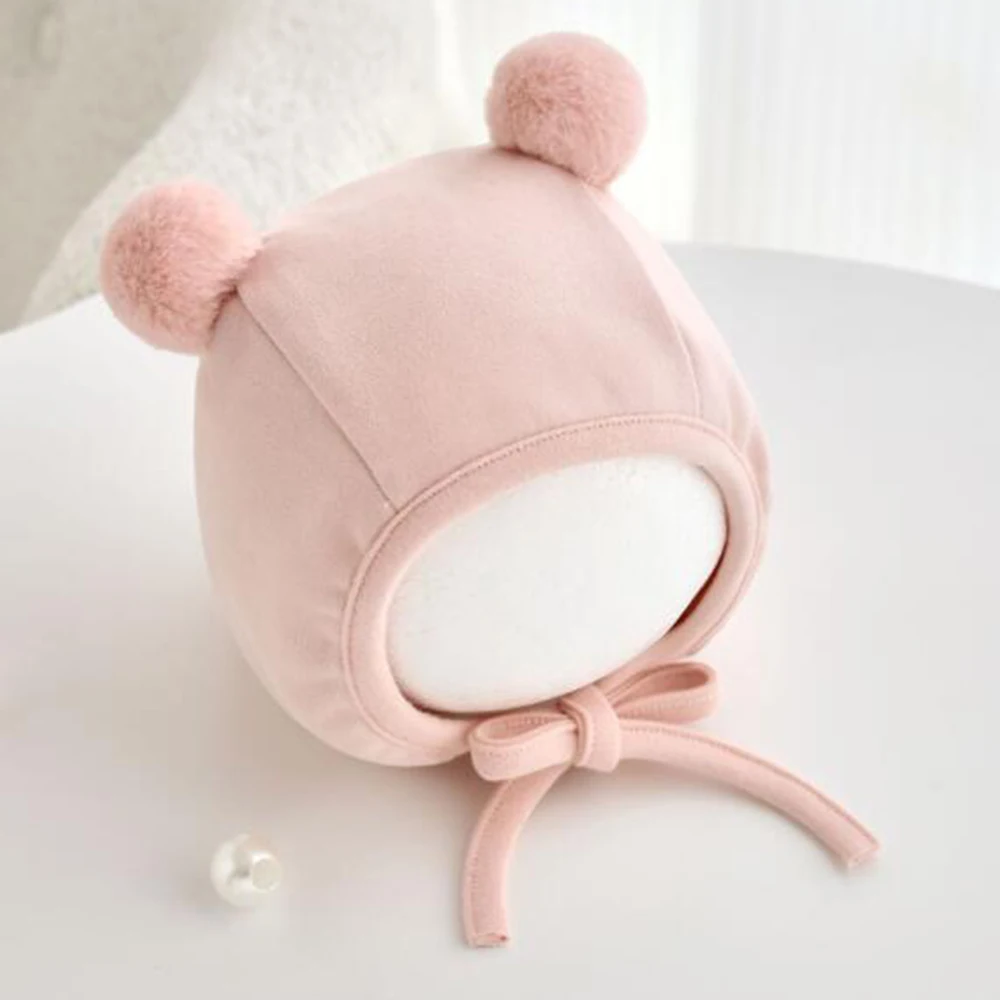 

Baby Caps For Girls Solid Color Spring Autumn New Arrival Cute Baby Boy Hats Double Layer Newborn Beanie 0-6 Months