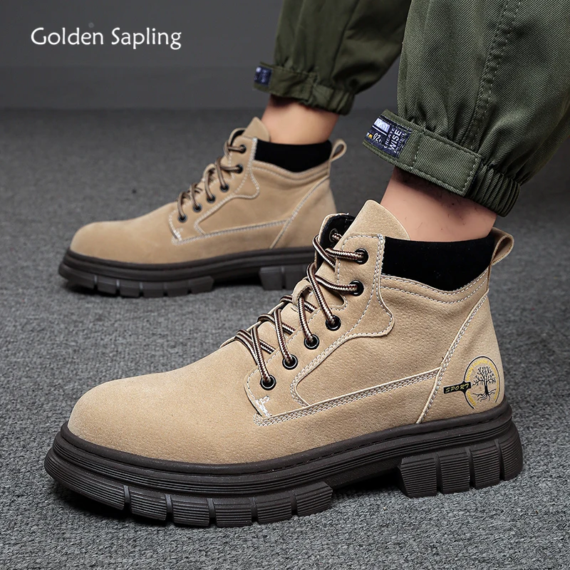 

Golden Sapling Outdoor Men's Boots Fashion Platform Shoes Classics Man Flats Leisure Tactical Boot Comfortable Retro Footwear