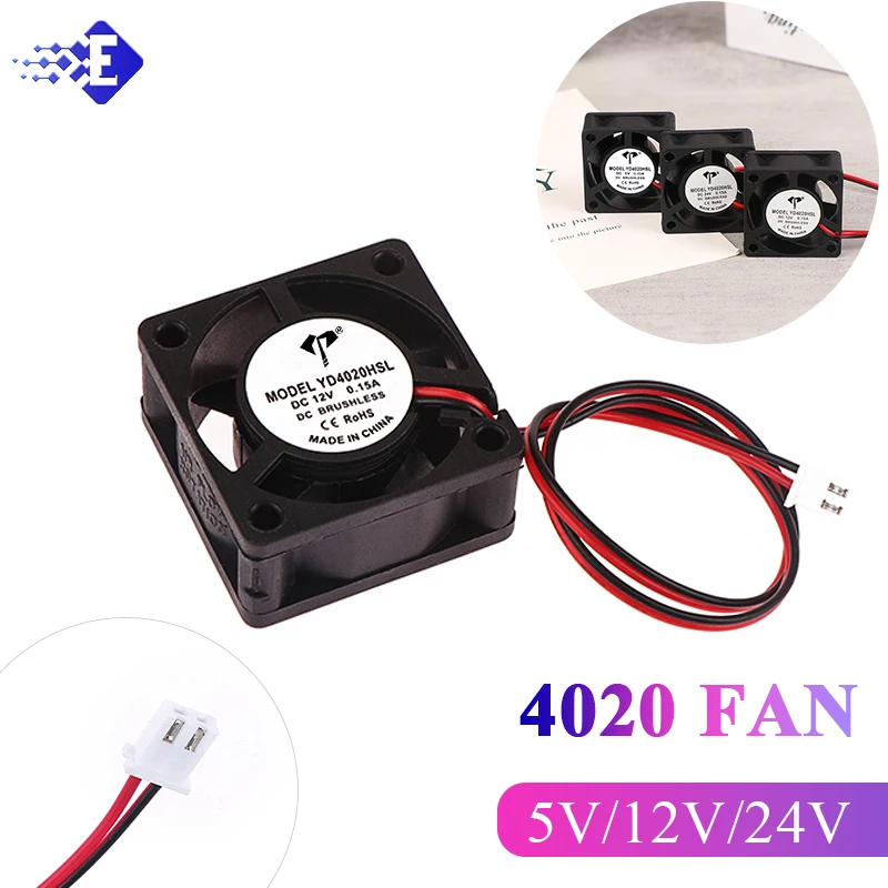 DC 5V/12V/24V Computer CPU Cooler Mini Cooling Fan 40MM 40x40x20 Small Exhaust Fan For Ender 3 CR10 3D Printer