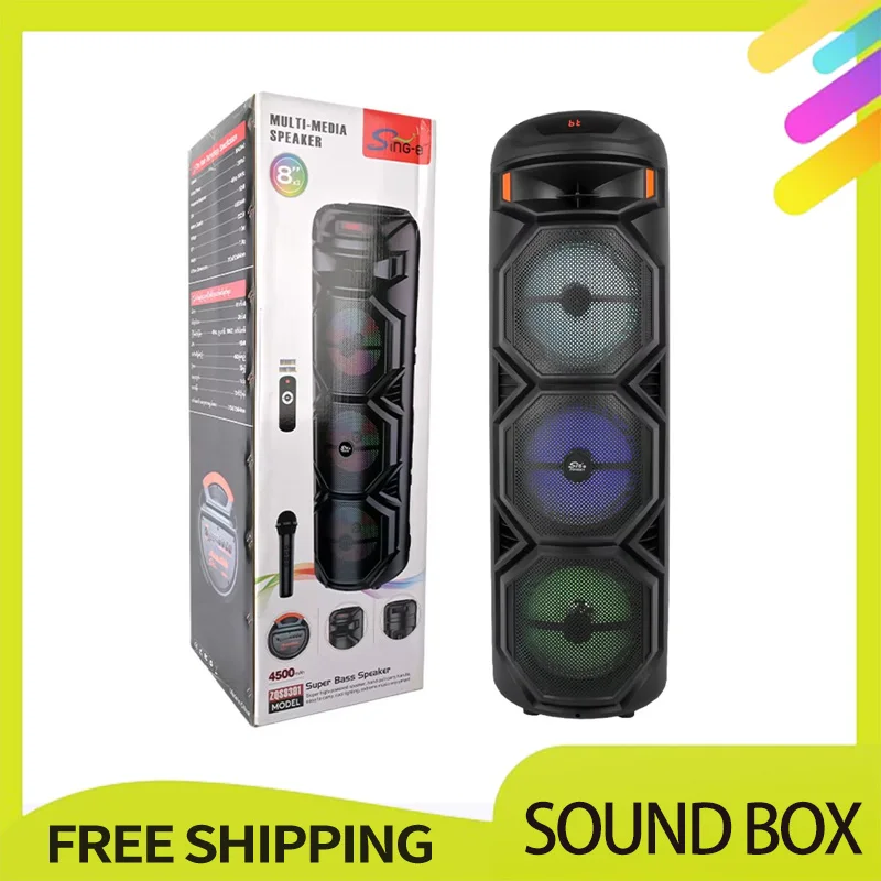 Sing-e ZQS8301 Sound Box Speaker Bluetooth Wireless Microphone Camping Outdoor Party  40W Custom Radio Speaker subwooferDJ Gifts