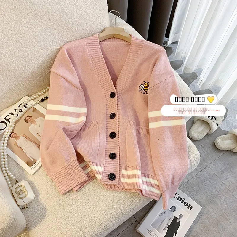 

Корейский трикотаж Sle V-Ne Jaet, женский мягкий удобный универсальный верхний цвет Blo, верхняя одежда для колледжа, обязательный товар