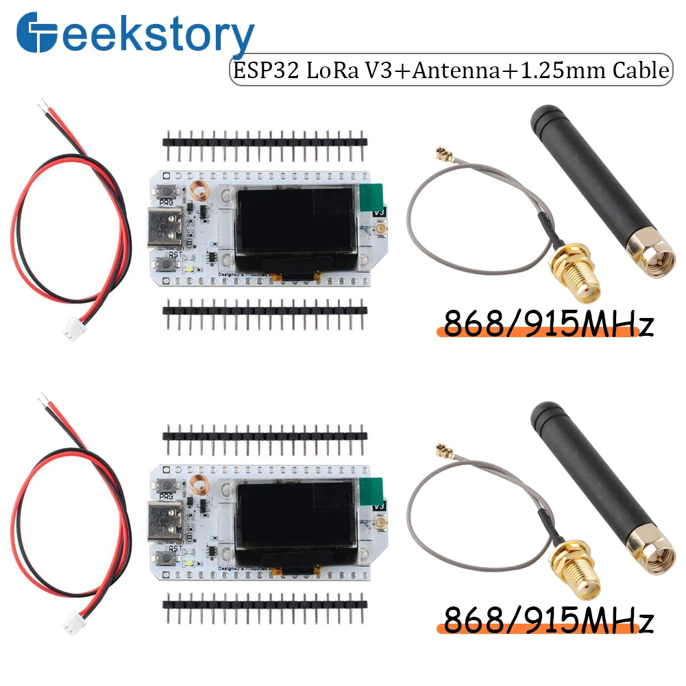 2 Sets ESP32 LoRa V3 Kit Development Board 868MHz 915MHz SX1262 with 0.96 Inch OLED Display For Arduino IOT Meshtastic Devices