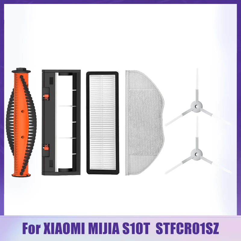 For Xiaomi Robot Vacuum S10T STFCR01SZ Anti-Winding Sweeping And Mopping Mop Cloth Side Brush HEPA Filter Main Brush Replacement