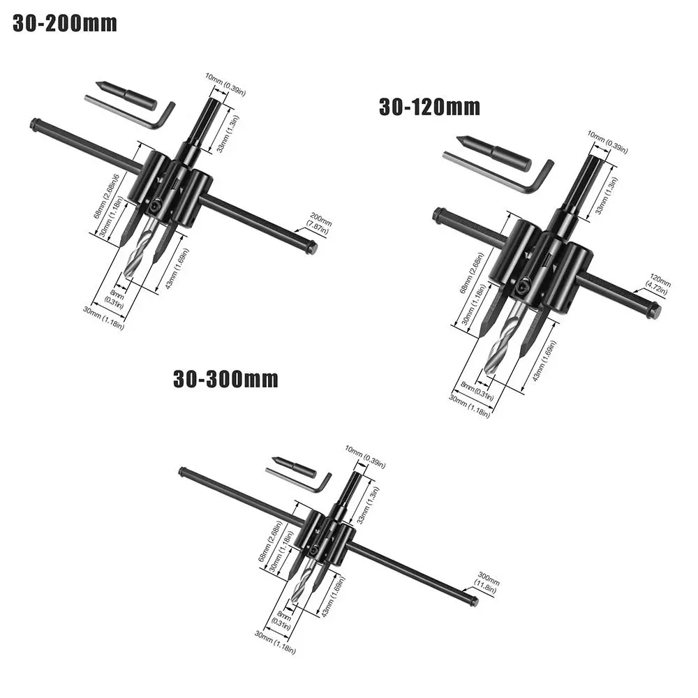 Adjustable Hole Cutter 45 Degrees Chamfer Aircraft Type Woodworking Drill Bit High Strength Hard Drill Bit Professional