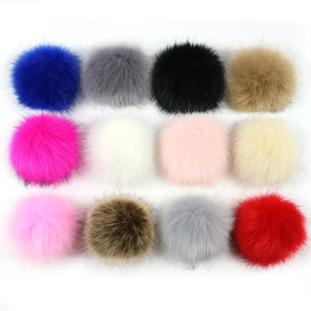 12 sztuk sztuczne futrzana kulka naśladować lisa futrzana kulka DIY 8CM Faux futro puszysty Pompom piłka futro naturalne Pompon dla czapki torby