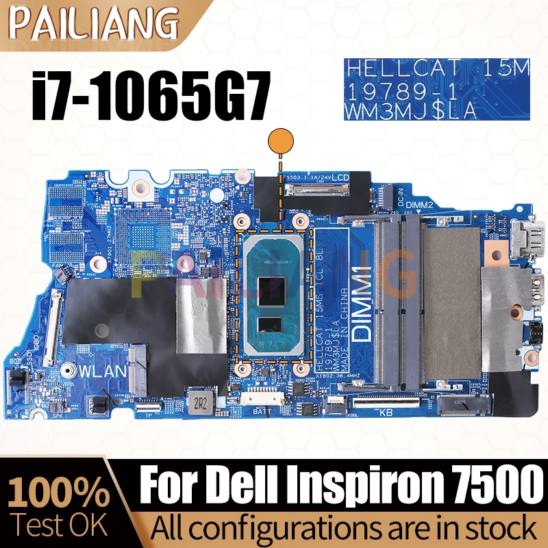 

For Dell Inspiron 7500 Notebook Mainboard Laptop 19789-1 i7-1065G7 0DG9M2 Motherboard Full Tested