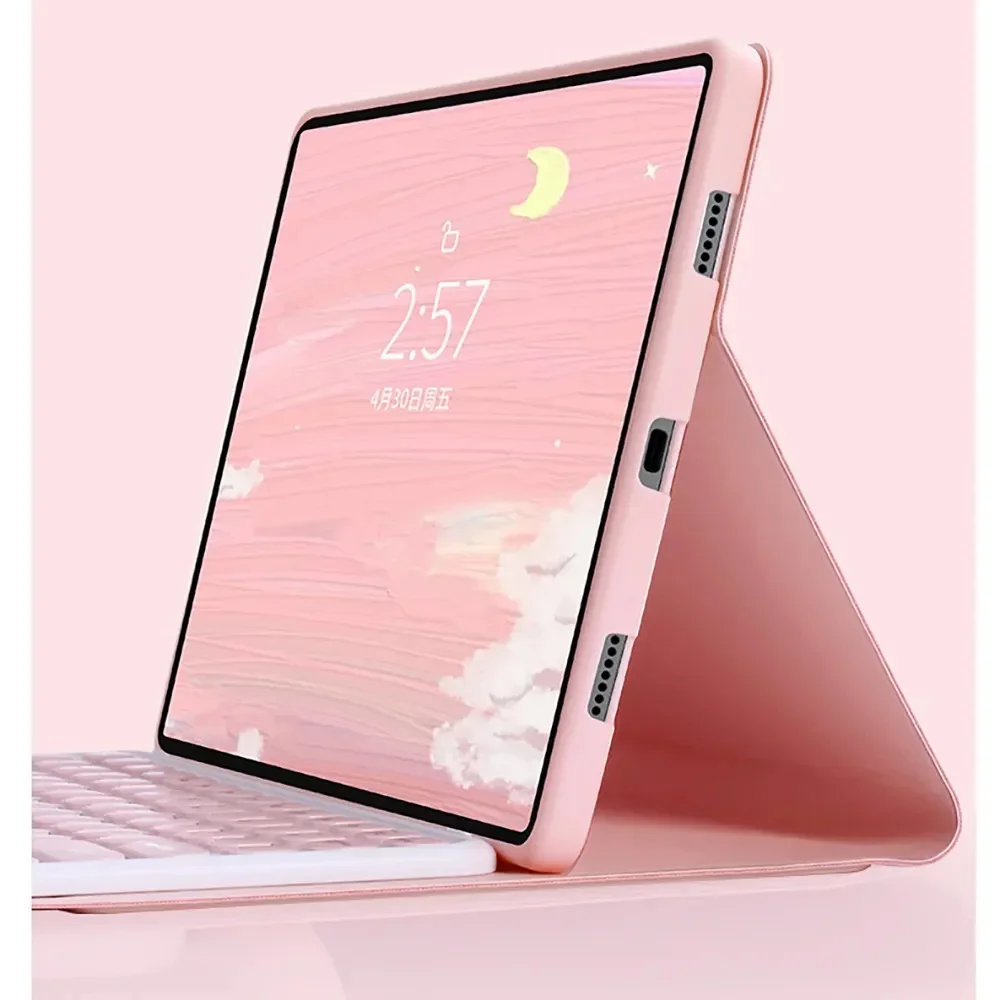 Keyboard Tablet Case for New IPad Pro M5 13Inch 2025 Smart Detachable Magnetic Keyboard Bluetooth PU Shockproof Protective Cover