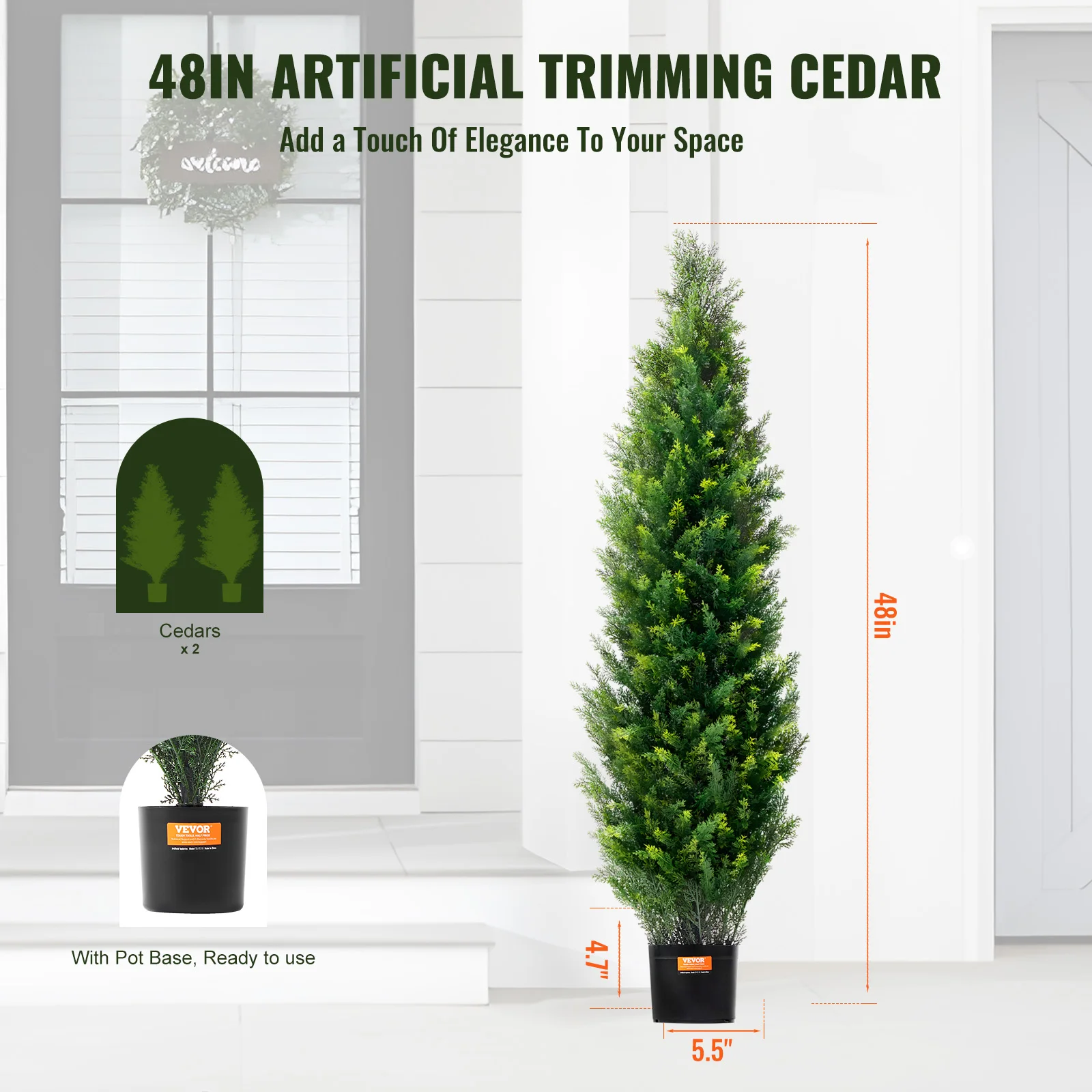 Vevor cedro artificial topiário árvore evergreen falso pinho cipreste árvores planta vegetação artificial conjunto para decoração de casa interior ao ar livre