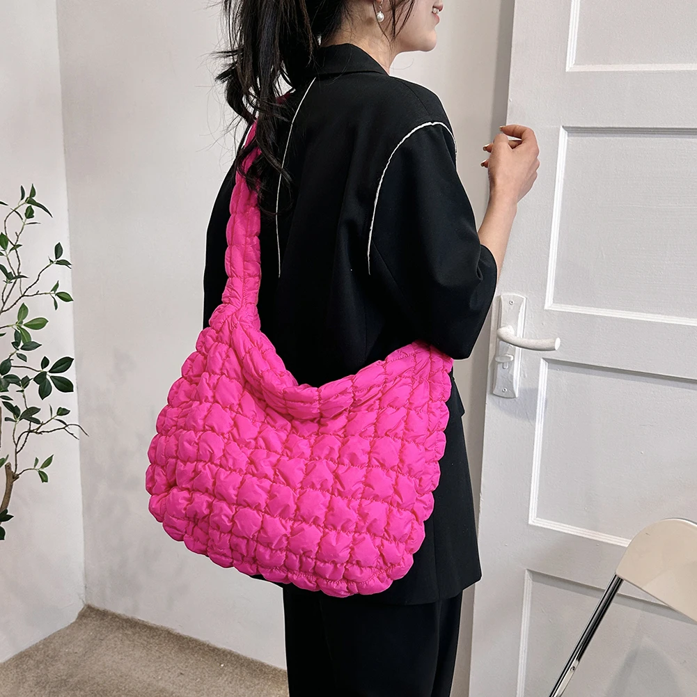 Quilted Padded Crossbody Bag for Women Pleated Bubbles Cloud Shoulder Bags Large Tote Bucket Designer Bag Ruched Handbags 2023