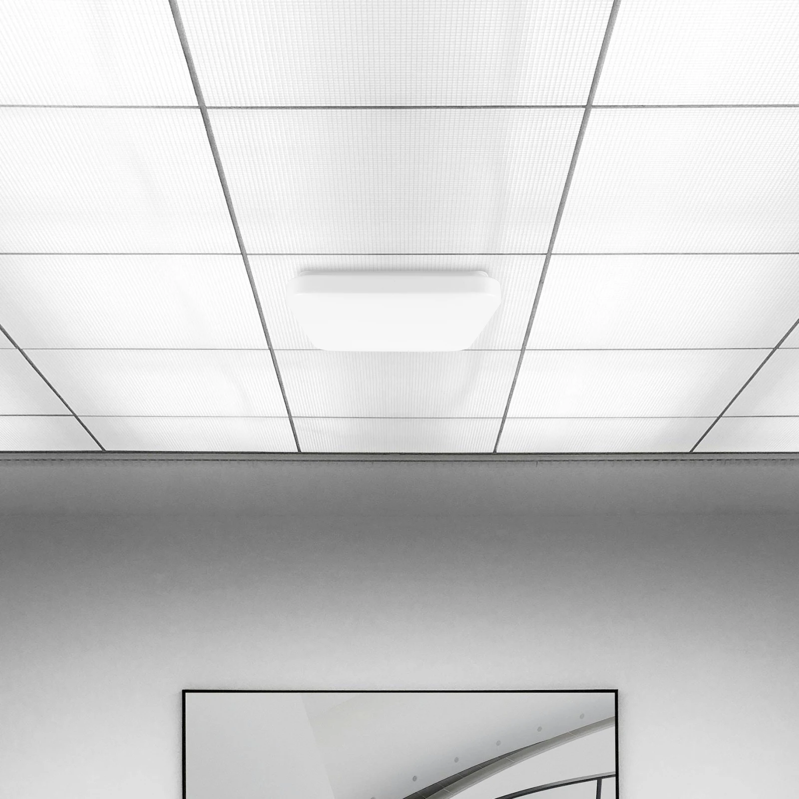 

LED Square Lampshade Office Fixture Pvc Flush Mount Ceiling Light Covers Replacement