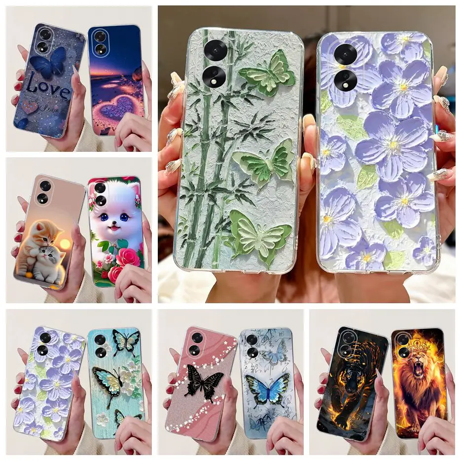 For Oppo A18 Case Oppo A38 CPH2579 Stylish Painted Cover Clear Silicone Phone Case For Oppo A38 A 18 OppoA18 OppoA38 Soft Fundas