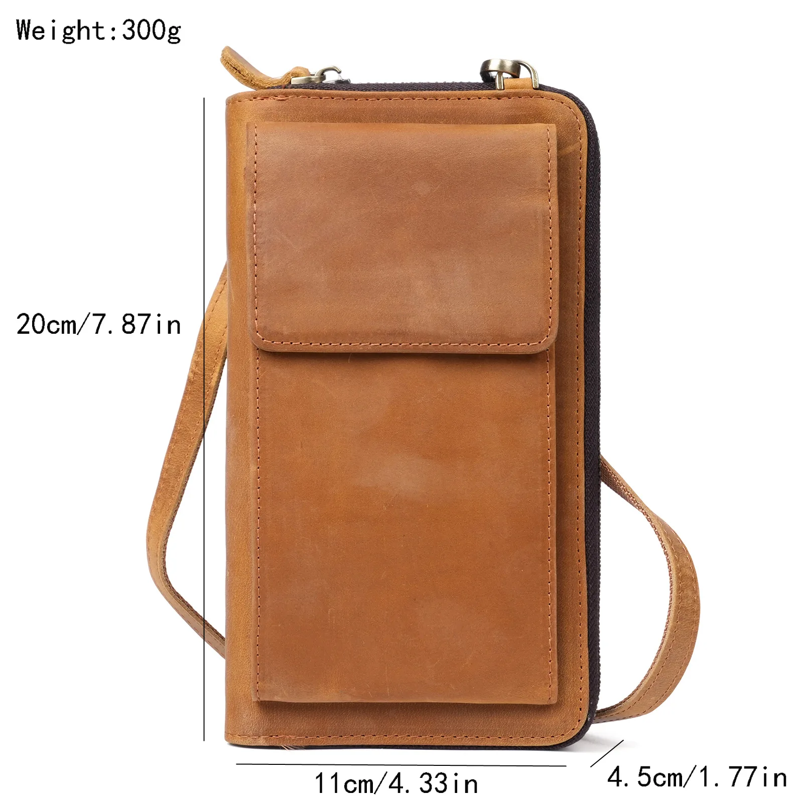 Men's universal leather retro cowhide messenger bag diagonal backpack shoulder strap simple and small mobile phone bag outdoor