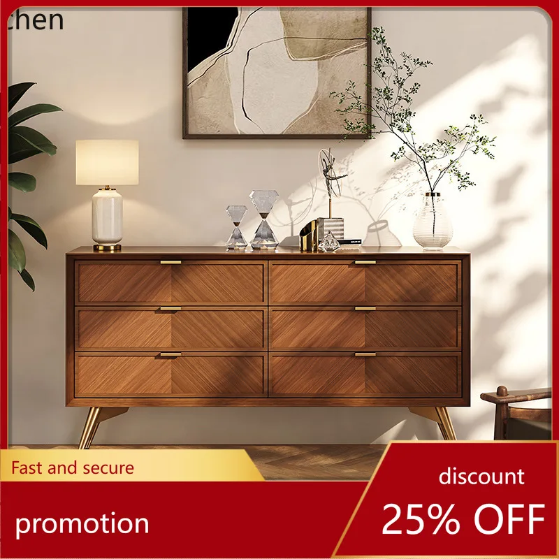 

CZ Cabinet Living Room Wall-Mounted Integrated Decorative Storage Cabinet Modern Bedroom Solid Wood Storage Drawer Cabinet