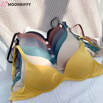 Reggiseno push up piccolo senza cuciture per ragazza liscia monopezzo giapponese Coppa sottile senza ferretto Reggiseno per dormire Coppa 3/4 Bralette Top Reggiseno