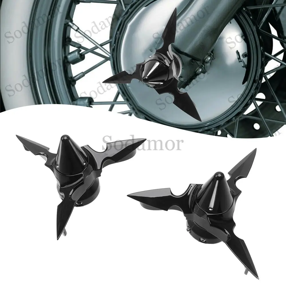 

29mm Motorcycle Front Axle Nut Caps Covers Spinning Blade Style For Harley Dyna Softail Sportster Touring V-Rod Trike 1984-2025