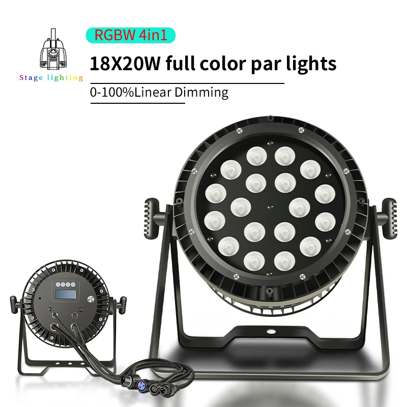 18x20w RGBW /RGBWAUV IP65 waterproof stage par light stage light suitable for outdoor wedding stage performance theater