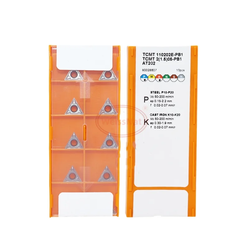 TCMT090204E TCMT110202E TCMT110204E TCMT110208E TCMT16T304E TCMT16T308E TCMT110302E-PB1 AT202 TCMT Inserto de carburo