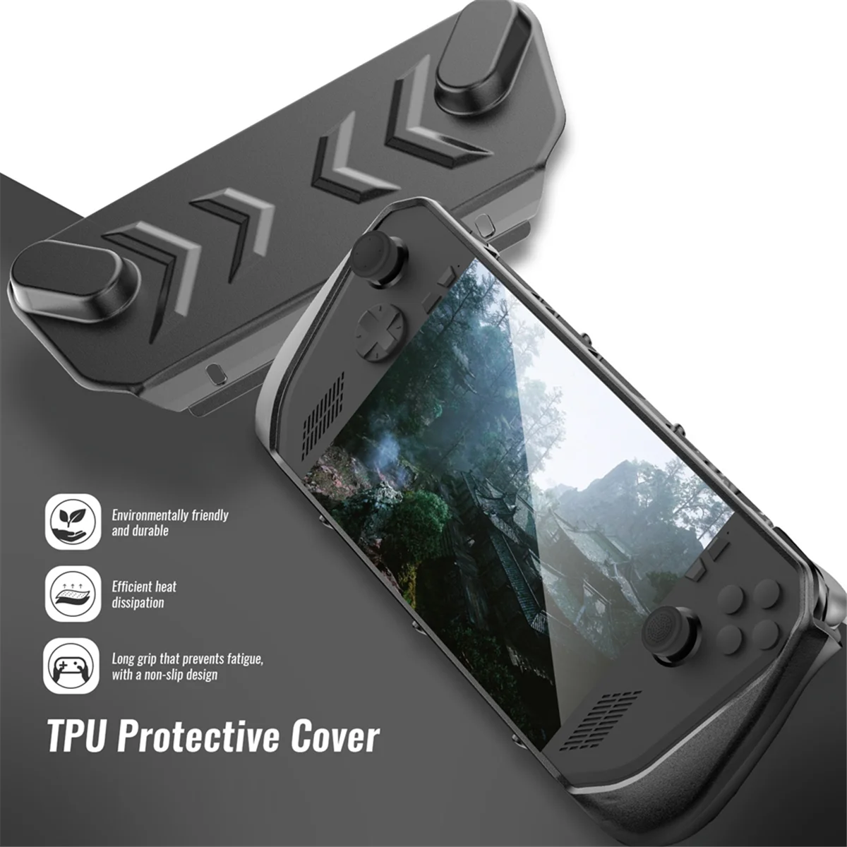 

For ROG Ally X Handheld TPU Protective Case with Stand ROG Ally X Removable Cover Anti-Fall Protective Case-ABRJ