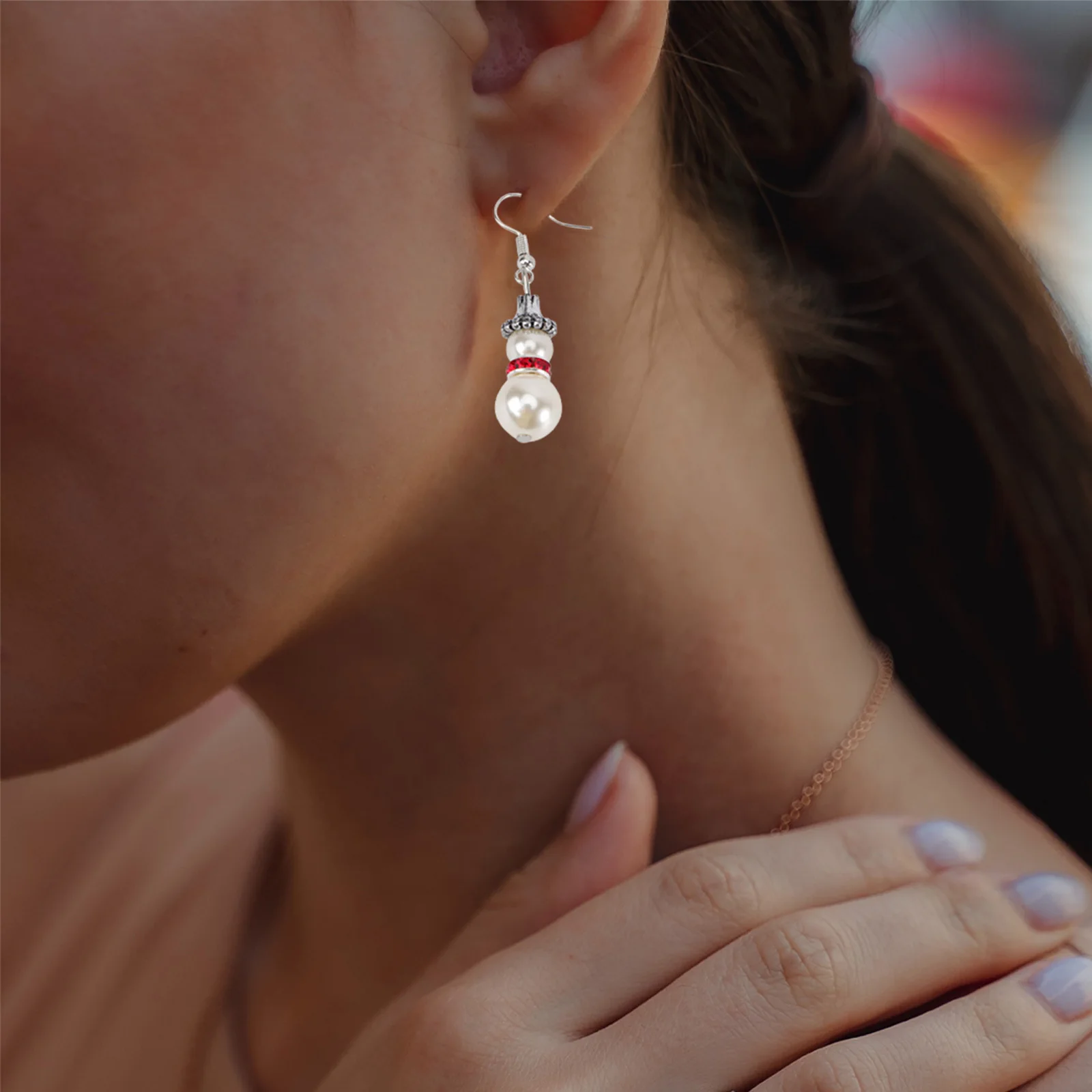 أقراط عيد الميلاد خواتم للنساء إكسسوارات قطرة أنيقة متدلية حلية قلادة عطلة لطيفة