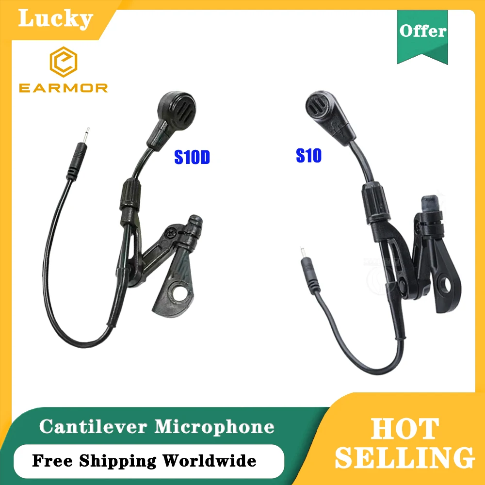 EARMOR Cantilever Headset Microphone Series，for Replacement M33/M32H/M32X/M32N Tactical Communication Noise Canceling Headphones