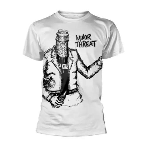 

Minor Threat 'Bottle Man' White T shirt - NEW