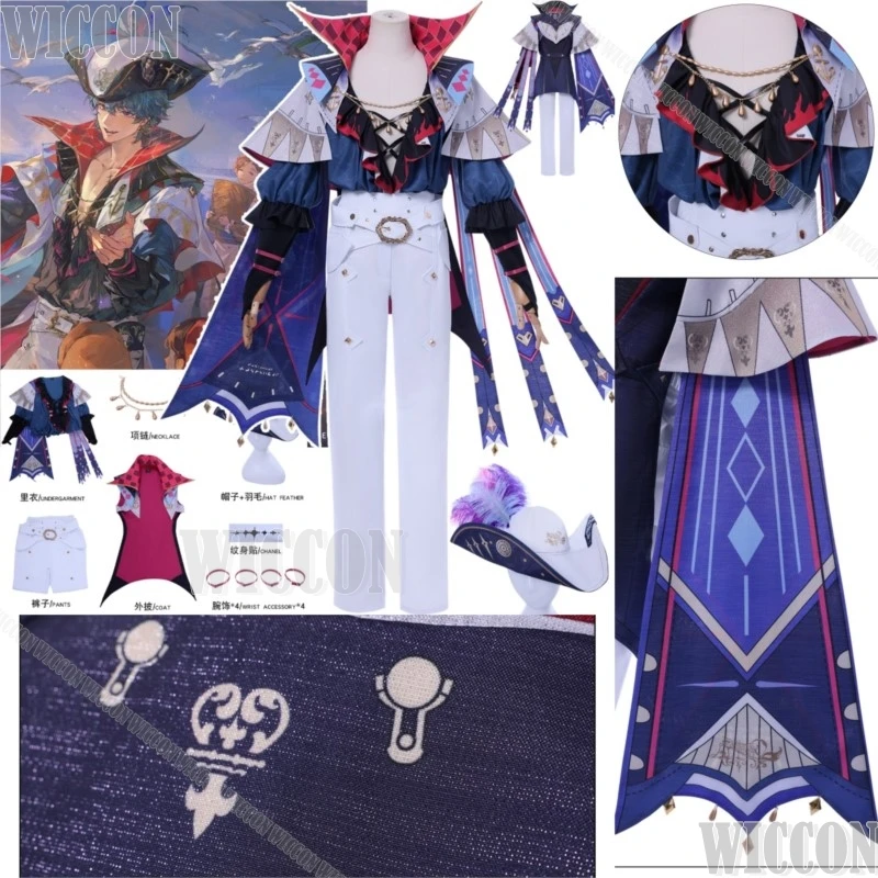 

Brant Game Wuthering Waves Cosplay Costume Man Dress Coat Shoes Hat Tattoo Sticker Man Cos Suit Carnival Party Outfit Customized