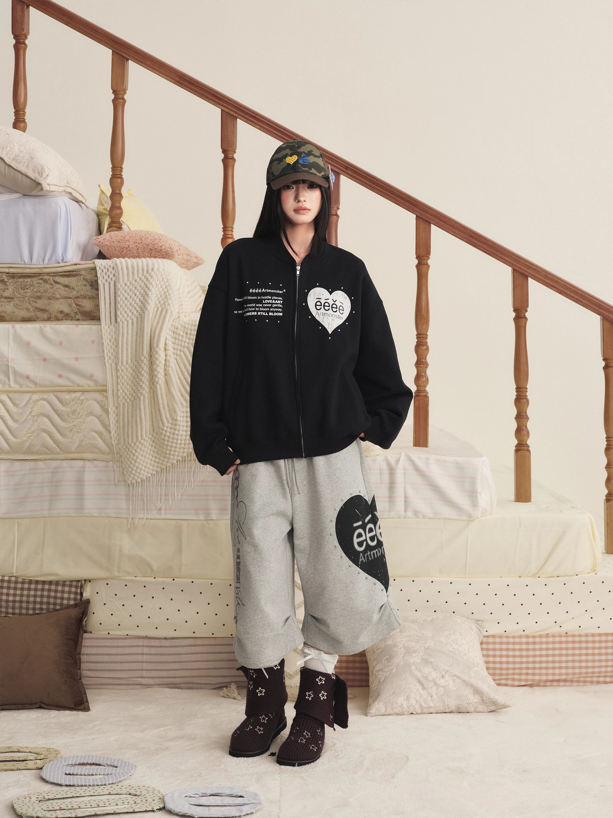 Sporty Love Slogan Baseball Jacket Open Cardigan Outerwear Simple Style Bead Embroidery Autumn Men's Casual Fashion Coat