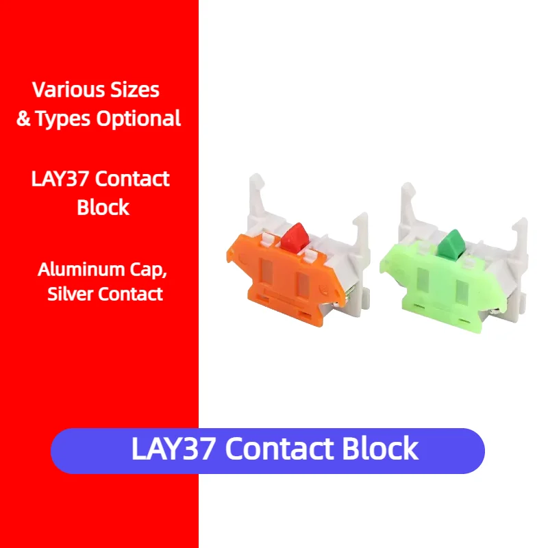LAY37 Y090 PBC Push Button Switch Auxiliary Contact Block 1NO 1NC Momentary Latching Base for Industrial Control