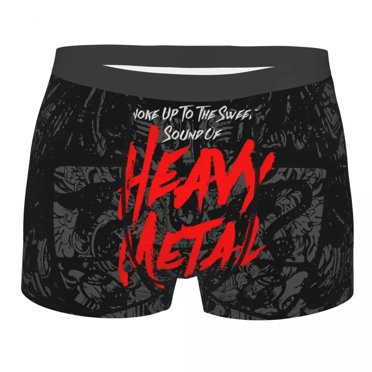 Woke Up To The Sweet Sound Man\'s Boxer Briefs Heavy Metal 1960s Punk Rock Music Breathable Creative Underpants High Print Shorts