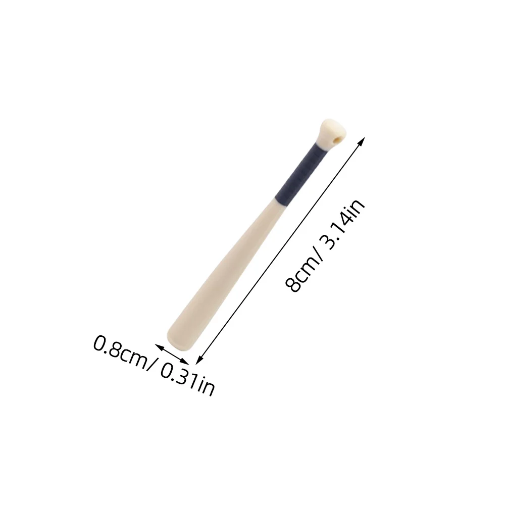 6 szt. Miniaturowe kije baseballowe realistyczne drewniane wzory do domku dla lalek dekoracja sportowa mały zestaw kijów ekspozycyjnych materiały do rękodzieła