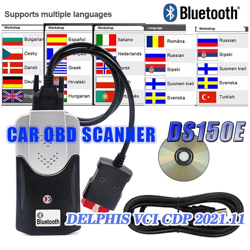 Car OBD DS150E VD Delphis V3 Ds150 VCI CDP 2021.11 KEYGEN NEC Diagnostic Tools with Bluetooth Vehicle Truck Scanner Repair Tool