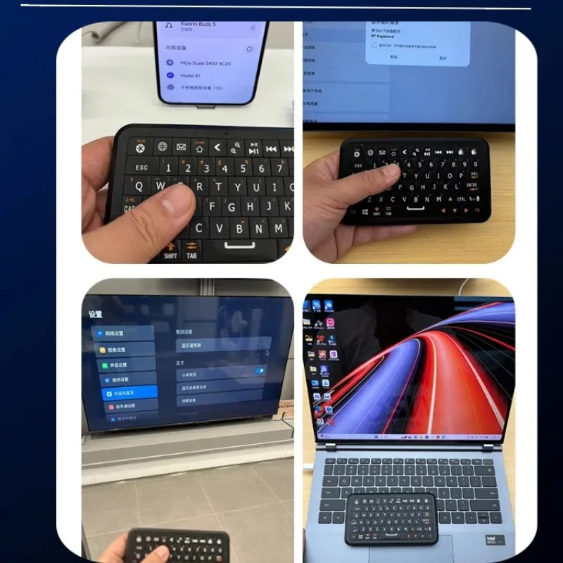 Winmaxle Wireless Keyboard Custom Bluetooth Keyboard Mouse Blackberry Style RGB Multi System Compatible Portable Mini Keyboard