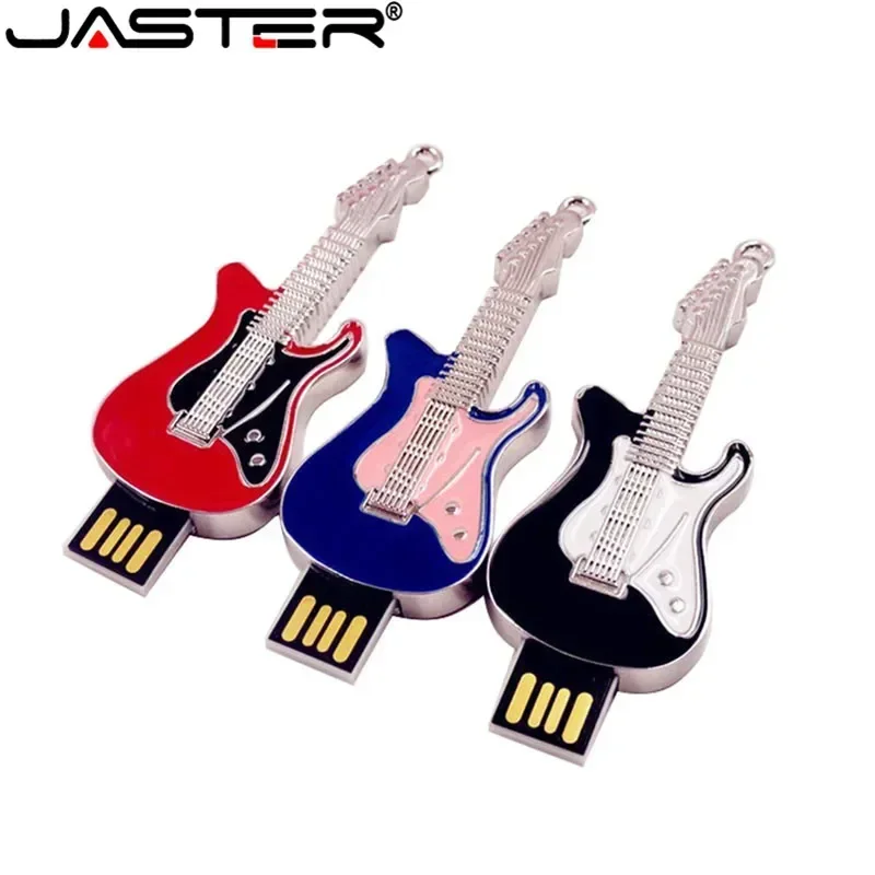 JASTER Metal Guitar USB Flash Drive Musical Guitar Model Pen Drive Memory Stick Pendrive 4GB 8G 16GB 32GB 64GB 128GB U Disk Gift