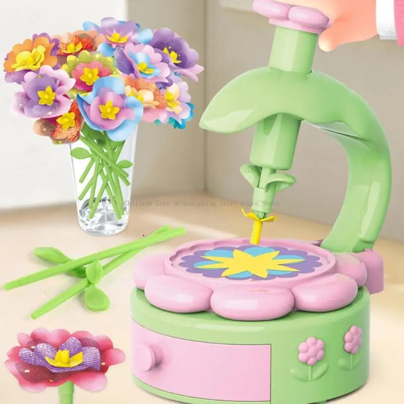 لعبة آلة الضغط على باقة الزهور، مجموعة إبداعية للأطفال، صانع الباقة التعليمية، لعبة الأنشطة اليدوية #5