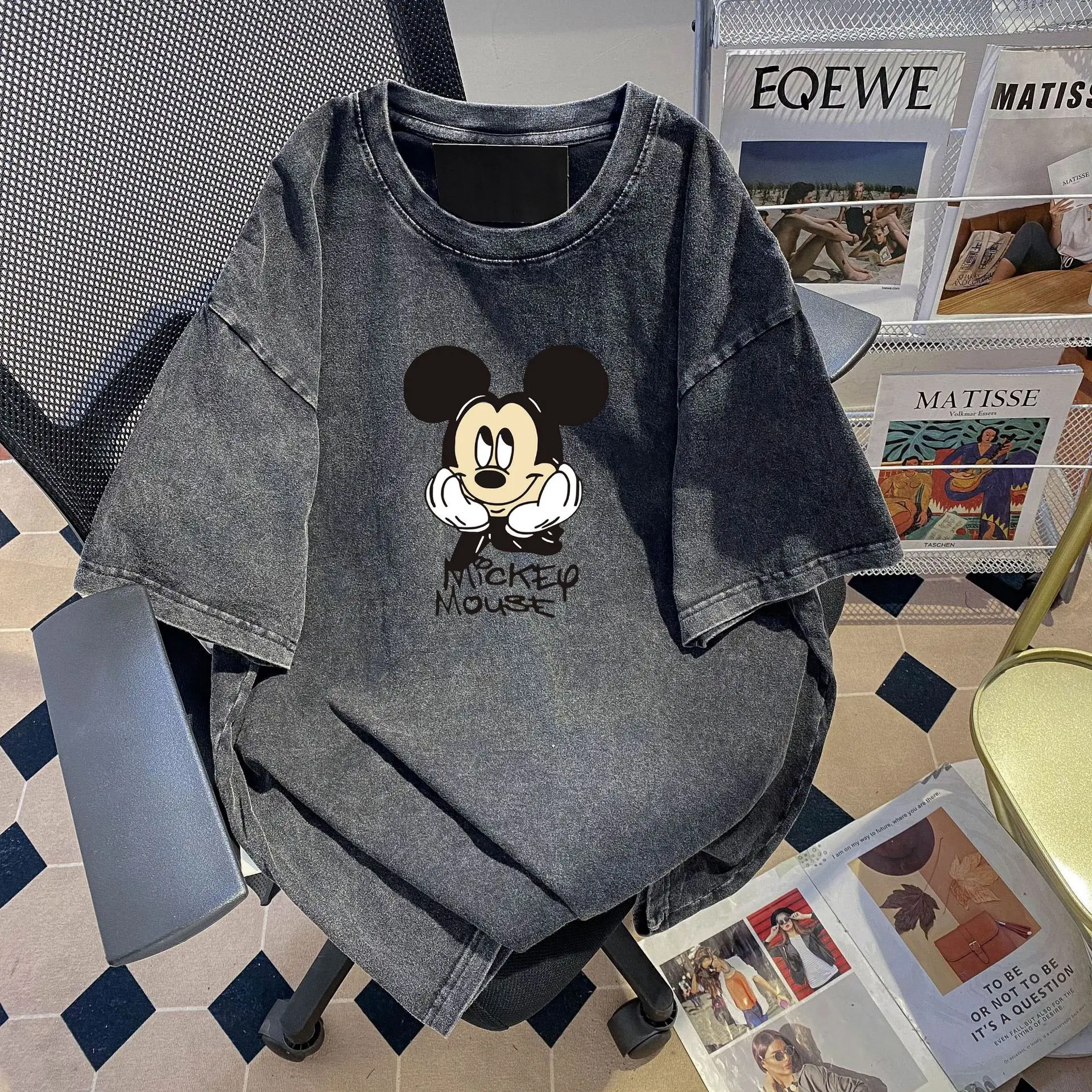 

Новая хлопковая винтажная футболка унисекс с круглым вырезом и коротким рукавом, с принтом, свободного кроя, повседневная, летняя, уличная мода, 2026