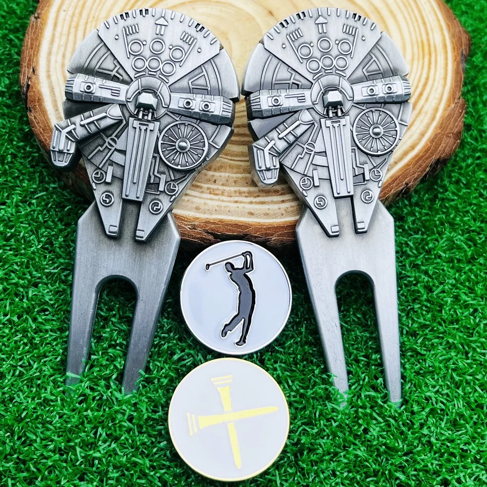 Neues Kreatives Raumschiff-Golf-Divot-Tool aus Zinklegierung in Grün mit Magnetischer Rückseite, Golf-Zubehör und -Ausrüstung – Detail 5