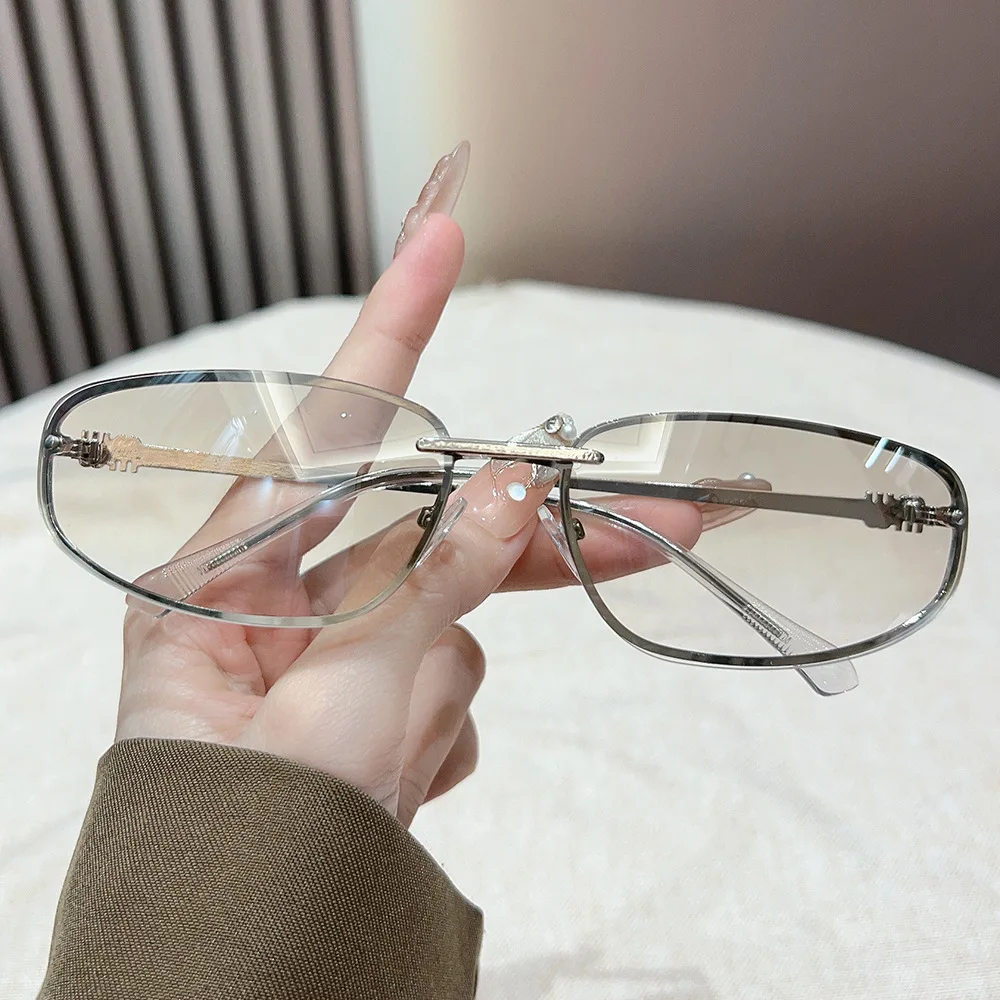 Neue Y2K-Sonnenbrille für Damen und Herren, Vintage-Legierung, kleine quadratische Hip-Hop-Sonnenbrille, Damen-Silber-Spiegelgläser, sexy Shades, Fahrbrille – Detail 4