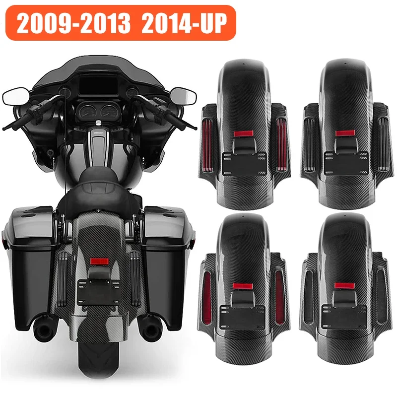Motorrad LED CVO Stil Hinten Fender System Verlängerung Fascia Set Für Harley Touring Road King Road Electra Glide 09-13 14-up