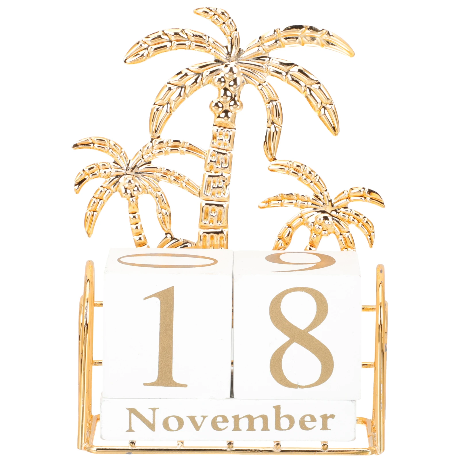 Wooden Desktop Creative Perpetual Block Digital Turtle Leaf Calendar Square Home Decoration Turtle Leaf Notebook