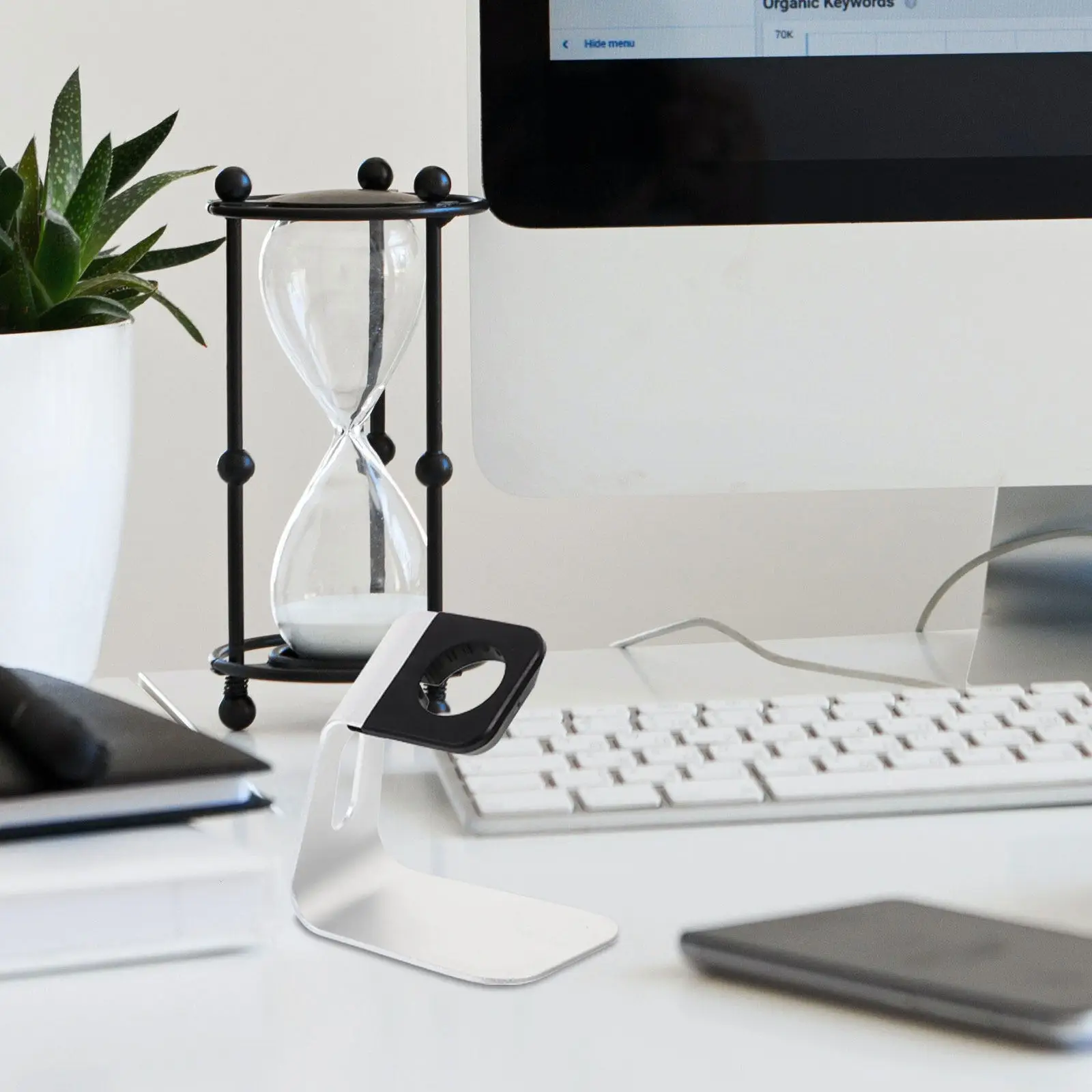 

Подставка для зарядки часов из алюминиевого сплава, серебристая, с противоскользящей опорой, док-станция с кабель-менеджером, удобный угол обзора