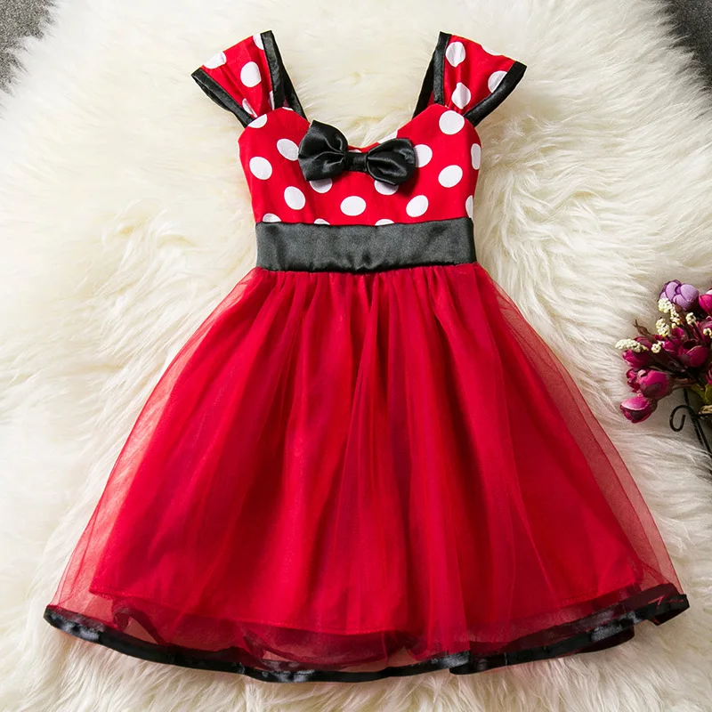 

2024 New Toddler Baby Girl Dress for Children Disney Tulle Tutu Vestidos Kids Birthday Party Princess Infant Minnie Mouse1-5y